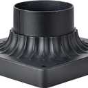 3 Inch Outdoor Post Light Base, Black Pier Mount Base, Universal Square Lamp Post Base, Heavy Duty Pole Mount Adapter for Exterior Garden Patio Driveway Yard Light Post, 1PK