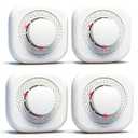 4 Pack Optical Smoke Alarm Battery Powered, Fire Alarms Smoke Detectors with Test Button & Silence Button for Home, Maximum Service Life 10 Years