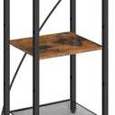 HOOBRO Tall End Table with Charging Station, 30 Inch Slim Tall Nightstand, 3-Tier Narrow Side Table with Adjustable Shelf, for Living Room, Bedroom, Small Space, Hallway, Rustic Brown BF09UDH01G1