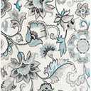 Home Dynamix Boho Odesa Area Rug 7'9"x10'2", Ikat Ivory/Blue