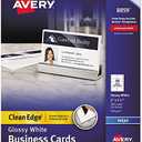 Avery Clean Edge Business Card - 2" x 3.5" - Glossy - 200 / Pack - White