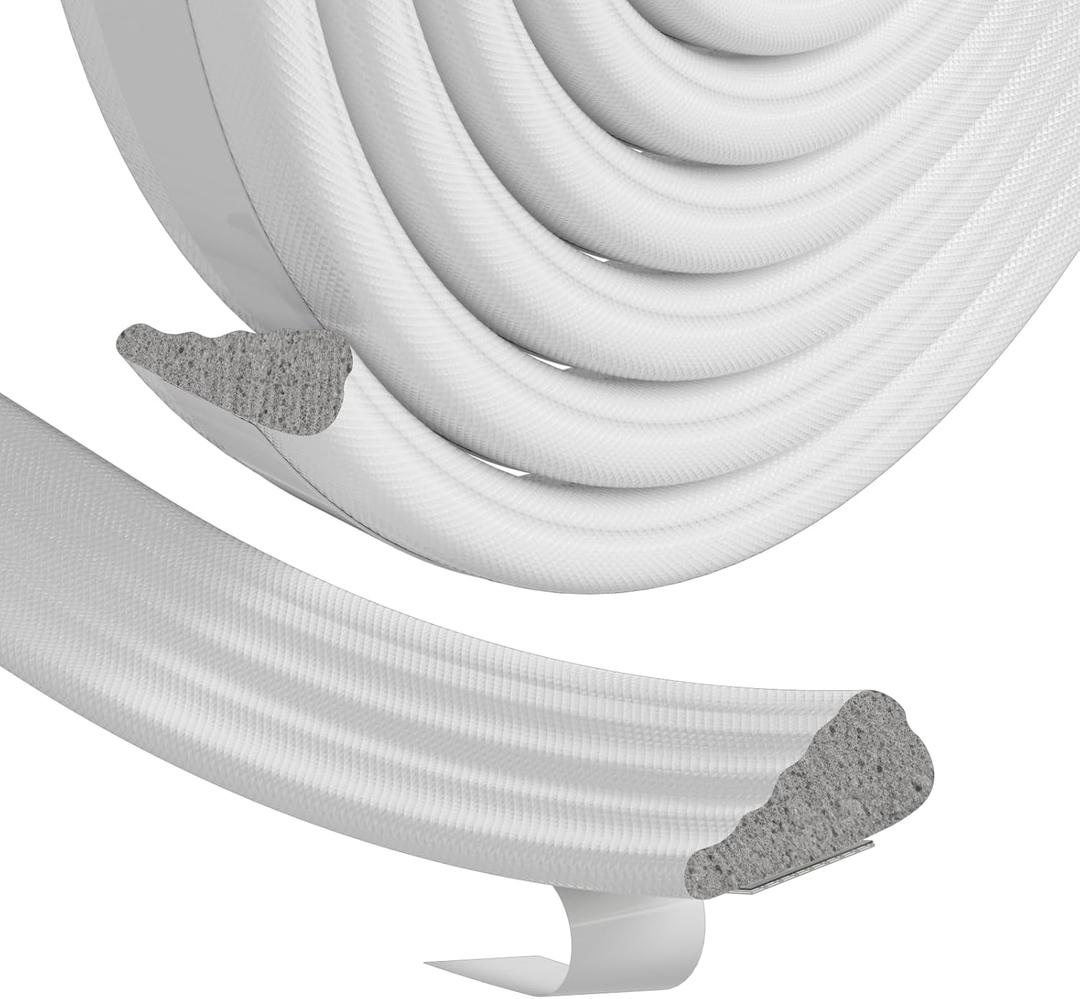 Weather Stripping Door Seal Strip for Door Frame,Window Insulation for Winter, Exterior Doors Soundproofing Gap Filler,Window Sealer Weather Stripping,Foam Windows Draft Stopper (White,2pcs196")