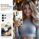 Hungo Compatible for Samsung Galaxy S25 Ultra Case for Women Girls Clear Design Cute,Girly Girls Skin Colorful Pine Trees Sun Mountain River