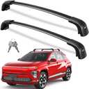 Wonderdriver Roof Rack Cross Bars 300lbs Compatible with Hyundai Kona & Kona Electric 2024 2025 2026, Heavy Duty Aluminum Lockable Roof Rails Crossbars Black Rooftop Cargo Carrier Luggage