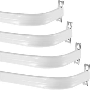 Wesiti 4 Packs Curtain Single Rods Bulk for Windows Adjustable Tension Rod for Door Kitchen Valance Sash Curtains, Bracket and Hardware Included(36-60 Inch,White)