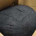 MeMoreCool Stuffed Round Pouf Ottoman Foot Rest, Floor Pouf Foot Stool with Soft Foam Chunk Filling, Small Round Ottoman Footstool Circle Footrest for Living Room, Black, 20"D x 20"W x 18"H
