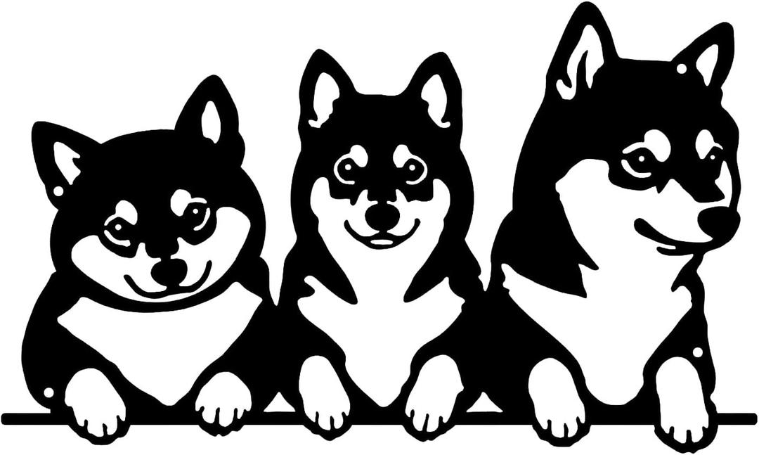 simpnavi Elegant Metal Wall Decor, 3 Cute Dog Design for Living Room, Dining Room or Kitchen, Unique Wall Art to Inspire (16inch)
