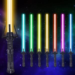 OSDUE Lightsaber, 7 Colors Light Up Saber with FX Sound 2-in-1 Retractable Lightsaber for Kids Sword Toy Party Favor for Adults Kids Birthday Halloween Cosplay Metroid and Warrior