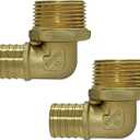 XFITTING Barb Crimp 1 in Pex X 1 in Male Threaded Elbow, 2 Pieces