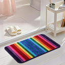 Bath Rugs for Bathroom Rainbow Bathroom Rugs Colorful Microfiber Plush Bath Mat Soft and Absorbent Bath Carpet Non-Slip Backing 20"x32"
