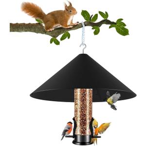 19 Inch Metal Squirrel Baffle for Bird Feeder, Hanging Baffles for Squirrel Proof Bird Feeders, Outdoor Cover Rain Guard, Rust Chew Proof Heavy Duty