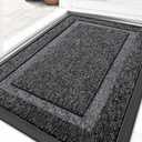 OLANLY Front Door Mat Indoor Outdoor Entrance, Waterproof All-Season, All-Weather Doormat, Sturdy Natural Rubber, Low Profile, Easy Clean Patio Porch Entryway Mat, 33x21, Black and White