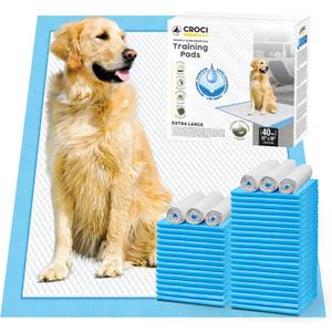 CROCI Wee Wee Pads for Dogs - 30x36in Extra Large Super Puppy Dog Pads with Adhesive Tabs, Super Absorbent Up to 8 Cups, Disposable (40 Counts)