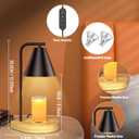 Metal Candle Warmer and Melter, Dimmable with 2 Bulbs, Home Decor and Gift for Christmas, Wedding