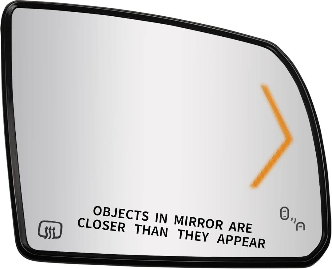Passenger Side Mirror Replacement for 2008-2017 Toyota Sequoia, 2007-2020 Toyota Tundra Mirrors Glass - Right Side Rear View Mirror with Power Heated & Signal Lamp & Blind Spot Detection