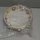 Tosnail 10 Inches Handheld Wooden Tambourine - Double Rows 16 Pairs Jingles