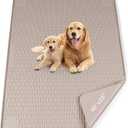 Pee Pads for Dogs, 40" x 28" Extra Large Reusable Dog Silicone Mat for Floor Protector, Washable Non-Slip Dog Training Pads for Potty Training (Khaki)