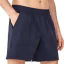 Separatec Men's Athletic Running Shorts Lightweight Breathable 7" with Zipper Pockets (Black, M)