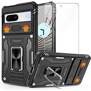 Pixel 10Pro XL Case, Google Pixel 10Pro XL Case with Slide Camera Cover and HD Screen Protector, Shockproof Google Pixel 10Pro XL Phone Case with 360° Magnetic Ring Holder, Kickstand Case for Google Pixel 10Pro XL