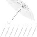 8 Pack Clear Wedding Umbrellas, High-Visibility Transparent Rain Umbrella, Firm and Durable, Easy Operation, Large for Two People and Fit for Wedding Bride Groom Photography Golf Outdoor