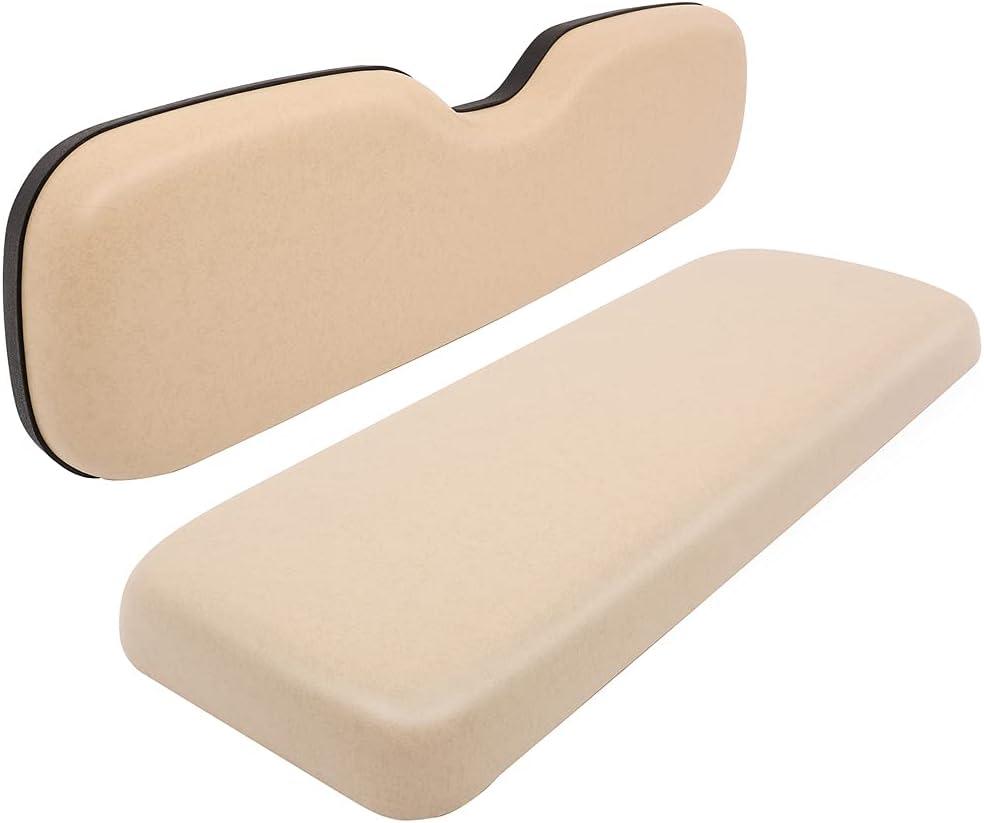 Universal Rear Replacement Cushions for Golf Cart Rear Seat, Golf Cart Cushion Back Seat for EZGO TXT RXV ST for ST Sport for Valor Models for Club Car, Dedicated for Flip Rear Seats, Buff