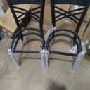 Flash Furniture 2 Pack HERCULES Series Black ''X'' Back Metal Restaurant Chair - Black Vinyl Seat
