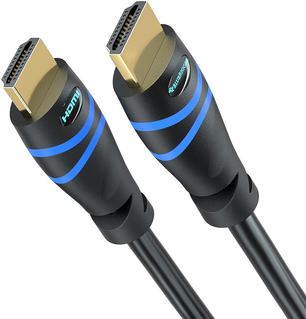 BlueRigger 4K HDMI Cable 25FT (4K 30Hz, HDR10, in-Wall CL3 Rated, High Speed, HDCP2.3, eARC) - Long HDMI Cable Compatible with Home Theatre, HDTV, Gaming Consoles, Streaming Devices
