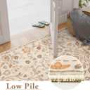 OJIA Runners for Hallways Kitchen Runner Rug Non Slip 2'6"x10', Long Washable Rugs with Rubber Backing Boho Soft Low Pile Floral Carpet Runner for Laundry Bedroom Bathroom Fall Home Decor (Beige Brown)