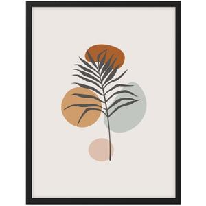 Ethan Taylor Bohemian Wall Art Prints Unframed Posters 'Minimalist Boho Botanical IV' Home Dcor for Living Room, Bedroom, Office, 20 in x 30 in, Gray, Brown