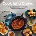 Chefman Slow Cooker 7 Quart, Large Family Size Programmable Digital Slow Cooker with 24-Hour Timer, Low, High & Warm Settings, Ceramic Crock, Tempered Glass Lid, Dishwasher-Safe, Stainless Steel