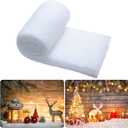 Tudomro 1 Pc 15 Inch x 10 ft Christmas Snow Blanket for Christmas Village Fluffy Faux Blanket Artificial Fake Snow Roll for Xmas Trees Craft Decoration