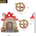 Miniature Fairy Garden Accessories Christmas Decorations Mushroom Fairy Door and Windows for Trees, Glow in The Dark Yard Garden Sculpture Lawn Ornament Outdoor Decor Accessories with Fairy Lantern