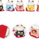 PRETYZOOM 5Pcs Japanese Maneki Lucky Money Cat Fengshui Waving Cat Chinese Statue Housewarming for Car Dashboard Figurines, Front Desk, Car, Business Openings Welcoming Good Luck Wealth 1.8x1.3 Inch