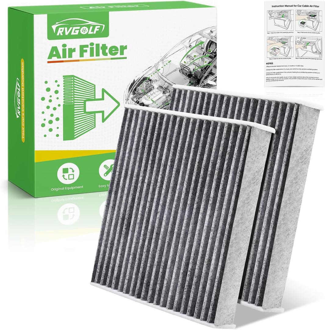 2-Pcs Cabin Air Filter with Activated Carbon for Dodge RAM 1500, 2500, 3500 (2016-2026), Mazda CX-7 (2007-2012), Jeep Wagoneer (2022-2026) Car Replace for CF11671 Automotive Accessories