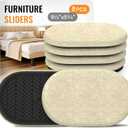 Furniture Sliders for Hardwood Floors Felt-8 Pack 9-1/2" Oval Reusable Furniture Slider with Extra Thick Design - Heavy-Duty Furniture Movers - Beige Felt Sliders Effortless Moving