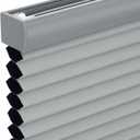 Changshade Cordless Cellular Shades, Blackout Honeycomb Shades for Windows, Pull Down Pleated Blinds, Easy to Install for Indoor Windows and French Doors,30.5" W x 72" H, Grey