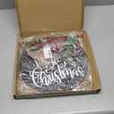 Whaline Christmas Wooden Hanging Sign Door Decoration Wreath Merry Christmas Welcome Sign Black Front Door Wreath with Buffalo Plaid Bow Eucalyptus Berries for Home Indoor Outdoor Decoration