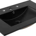JONATHAN Y Ancillary 30" Bathroom 3-Hole Sink Top, Black
Ceramic Vanity, 18.25" Rectangular Single Basin, Matte Finish, 8" Centerset Faucet Holes, Overflow Drain, Contemporary Style