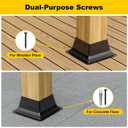 FMhotu 4x4 Post Base 5Pcs,Heavy Duty 4x4 Post Bracket Fit 3.5"x3.5" Standard Lumber, Steel Deck Post Base for Deck Porch Handrail Railing Support with Screws