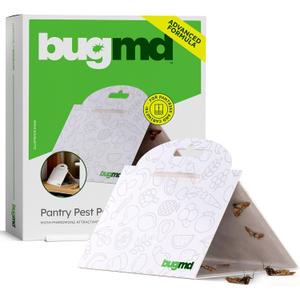 BugMD Pantry Moth Traps (6-Pack)  Pheromone-Based Sticky Glue Traps, Non-Toxic, Kills Indian Meal Moths  Kitchen & Food-Storage Safe - White