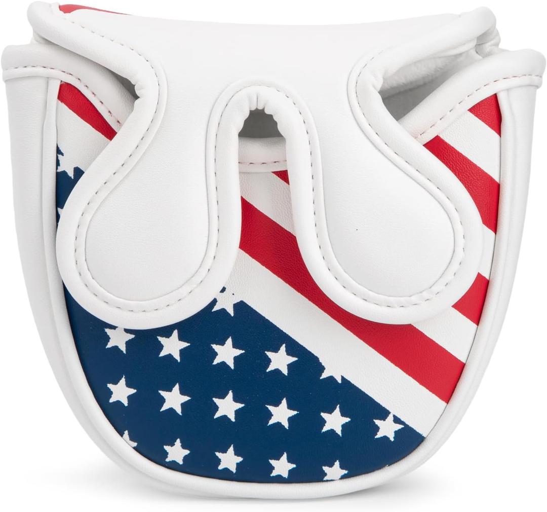 USA Mallet Putter Cover Headcover Magnetic Golf Head Covers Headcovers Club Protective Equipment - Center Shafted Golf Mallet Putter Headcover Mangetic