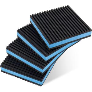 3 Pack Rubber Anti Vibration Pads,6 x 6 x 7/8 inches Heavy Duty EVA Isolation Mats for Air Conditioner,HVAC System,Compressors,Washer and Dryer Blue