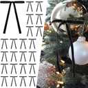 Velvet Christmas Tree Bows – 24 Pcs Holiday Bows (3/8" Wide, 5x7) with Star Clips – Easy Hanging for Tree, Wreath, Gifts & Décor (Black)
