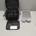 Yaliang Travel Makeup Bag, Portable Makeup Case with LED Mirror, Removable Mirror with 3 Color Modes, 8 Adjustable EVA Dividers for Brushes Toiletry Jewelry Digital Accessories, Solid Black