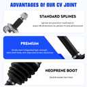 Front Right CV Axle Shaft for Nissan Pathfinder 2013-2019, for Infiniti JX35 2013, for QX60 2014-2019, V6 3.5L(Before 08/2018), (Only for FWD), Replace for 66-6446, 1pcs Passenger Side CV Joint Shaft