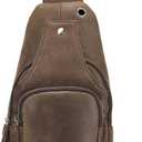 LUKZIJAES Genuine Leather Sling Bag for Men