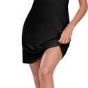 VintageClothing Womens Full Slip Tank Top Dress Soft Slip Under Dress Wide Straps Lingerie Nightgown (Black, L)
