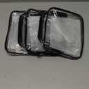 MODENGKONGJIAN TSA Approved Toiletry Bag, 3 Pcs Clear Toiletries Bags Quart Size Travel Makeup Cosmetic Bag for Women Men, Carry on Airport Airline Compliant Bag (Black)