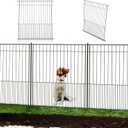 WESLEY'S CORNER Tall Fence Panels - 32H x 29L, No Dig Metal Dog Fence, Heavy Duty, Garden Border & Animal Barrier, Rustproof, Decorative Fencing for Backyards, Frontyards, Outdoors and Edging (Black)