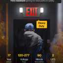 Sunco 6 Pack Black Exit Signs With Emergency Lights, Two Adjustable LED Lights, 94V-0 Fire Resistant, Backup Battery, 120-277V, Wall Or Ceiling Mount, Commercial Grade UL.